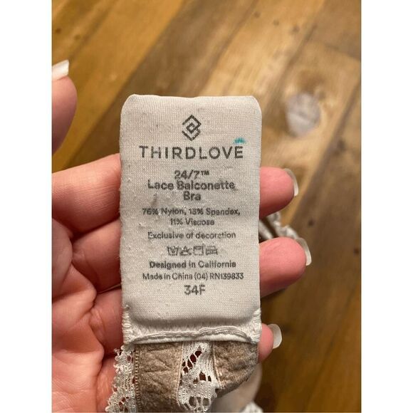 THIRDLOVE 24/7 34F Lace Balconette Bra lingerie - Picture 5 of 6